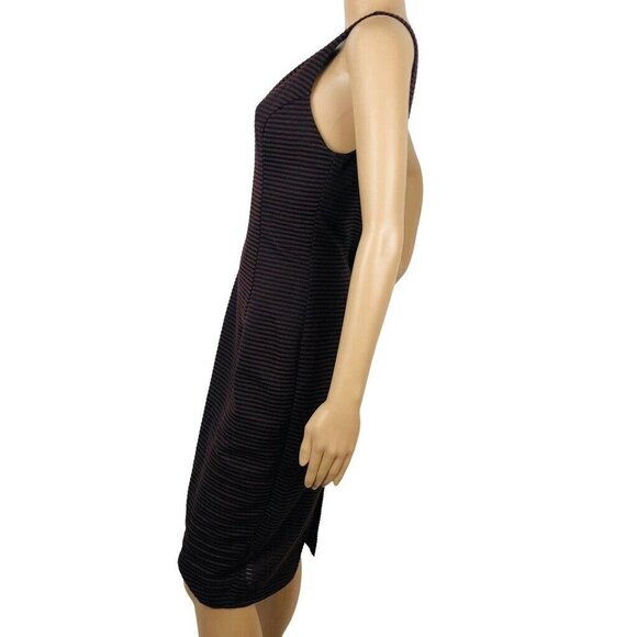 ASTR The Label Striped Knit Bodycon Pencil Dress V-Neck Mini Sleeveless Size L - Picture 5 of 9